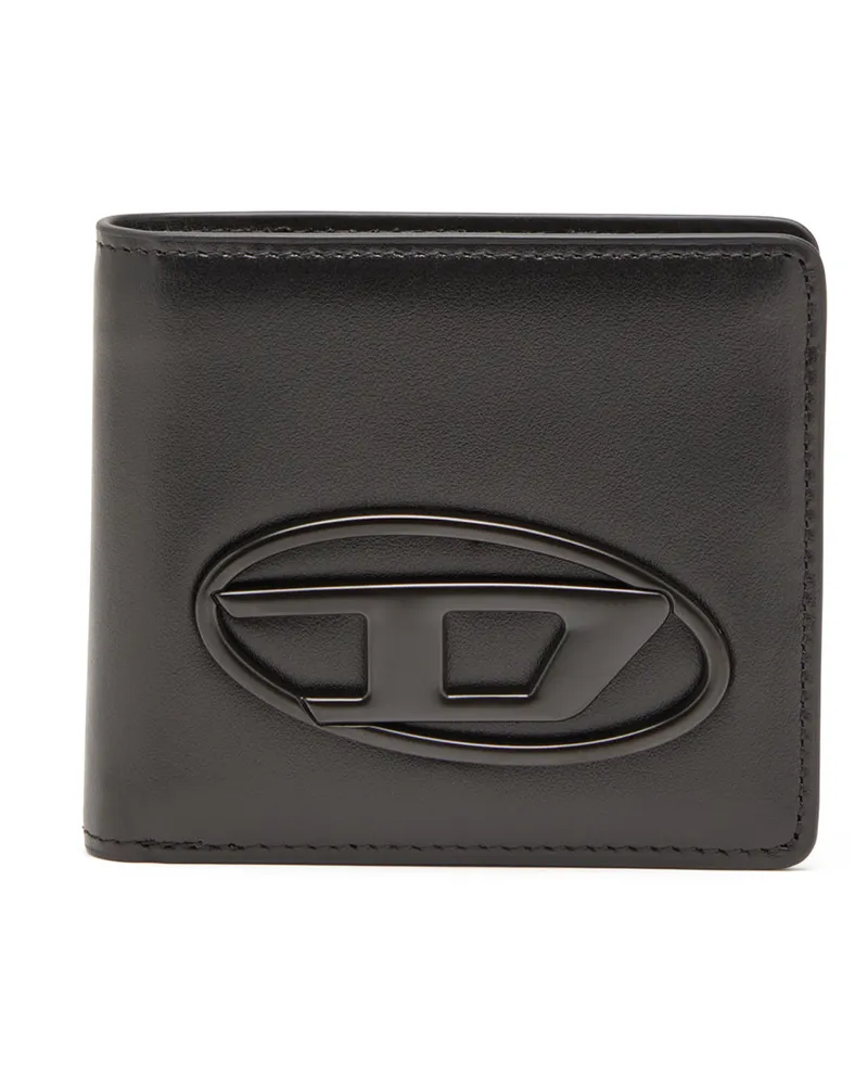 Diesel Bifold-Portemonnaie aus gleder - Kleine Portemonnaies - Unisex - Schwarz Schwarz