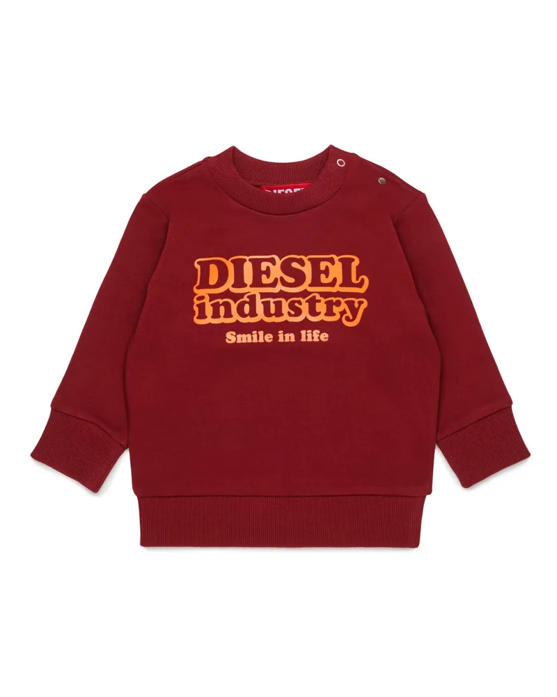 Diesel Baumwoll-Sweatshirt mit Diesel Industry Print - Sweatshirts - Herren - Rot Rot