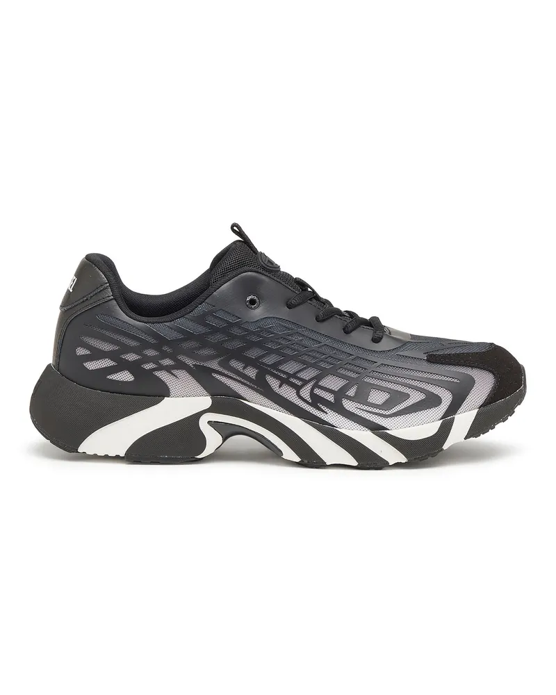 Diesel D-Vit-Sneaker aus gestreiftem Dégradé-Mesh - Sneakers - Herren - Schwarz Schwarz