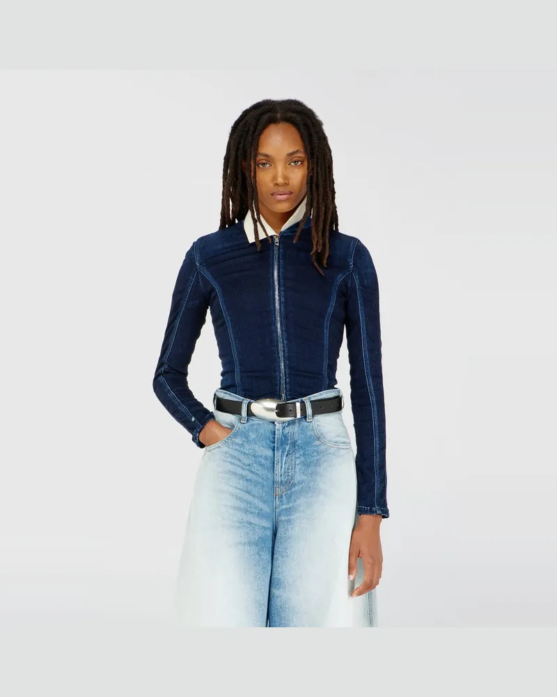 Diesel Cropped jacket aus JoggJeans - Oberteile - Damen - Blau Blau