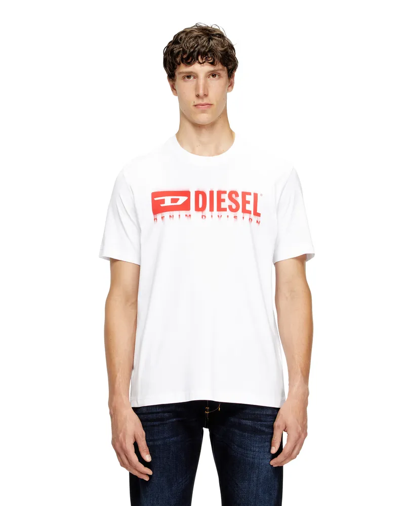 Diesel T-Shirt mit verschwommenem Diesel-Logo - T-Shirts - Herren - Weiss Weiss