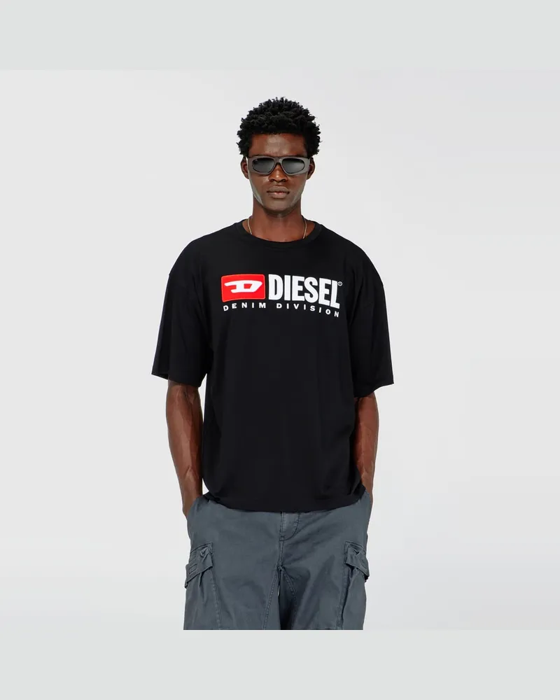 Diesel T-Shirt mit Diesel-Logo-Patch - T-Shirts - Herren - Schwarz Schwarz