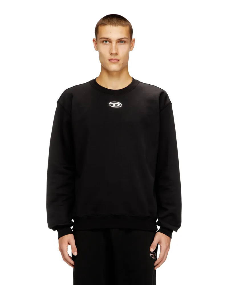 Diesel Normaler Hoodie mit metallischem Oval D - Sweatshirts - Herren - Schwarz Schwarz