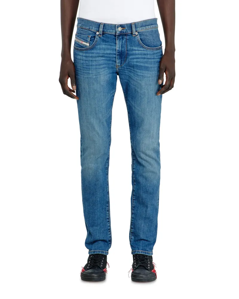 Diesel Slim Jeans Regular Waist 2019 D-Strukt, Hellblau, Reißverschluss Blau