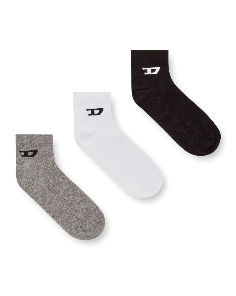 Diesel Fersensocken im Dreierpack mit D-Logo - Socken - Herren - Bunt Bunt