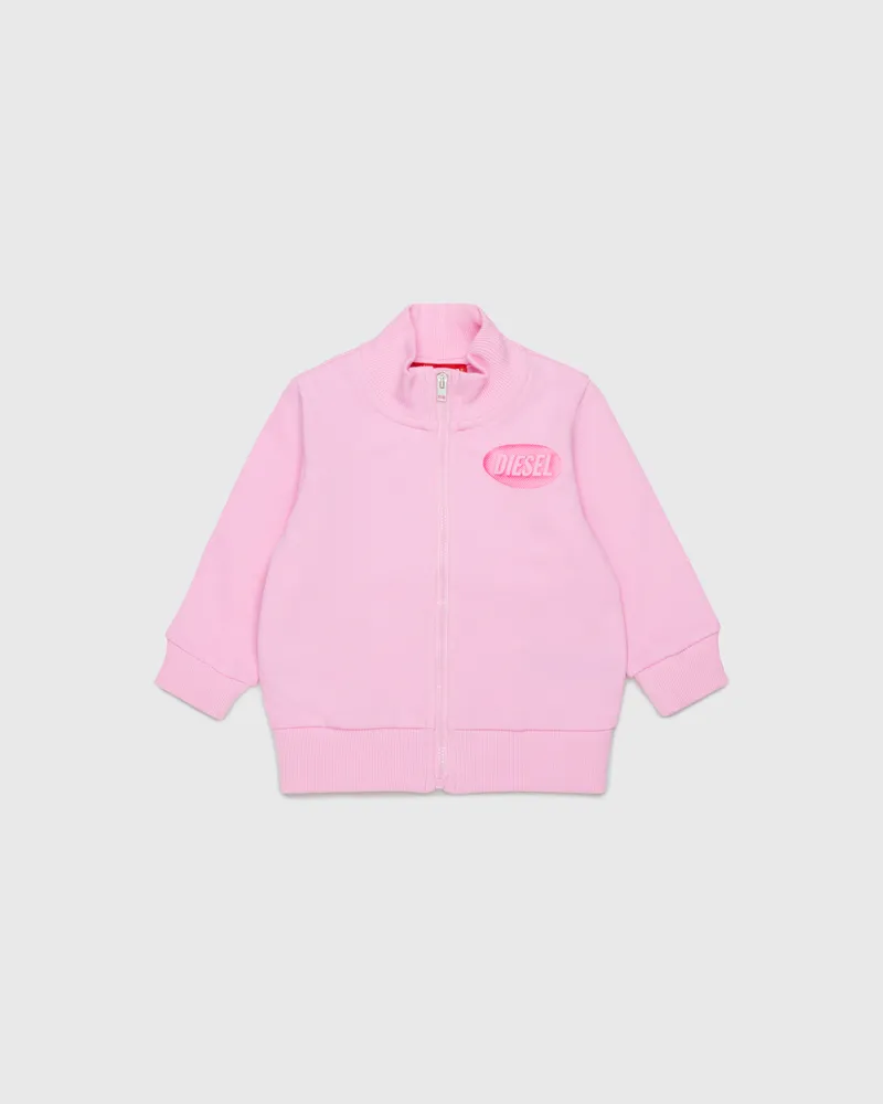 Diesel Sweatshirt mit Reißverschluss und Logo-Print - Sweatshirts - Unisex - Rosa Rosa