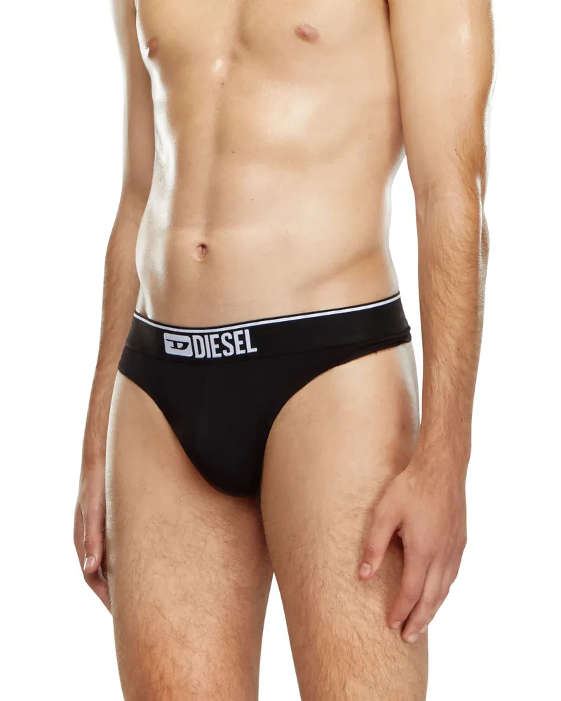 Diesel Tangas im Dreierpack mit Logo-Bund - Slips - Herren - Schwarz Schwarz