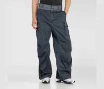 Cargo-Hose aus Baumwolle und Nylon - Hosen - Herren - Blau