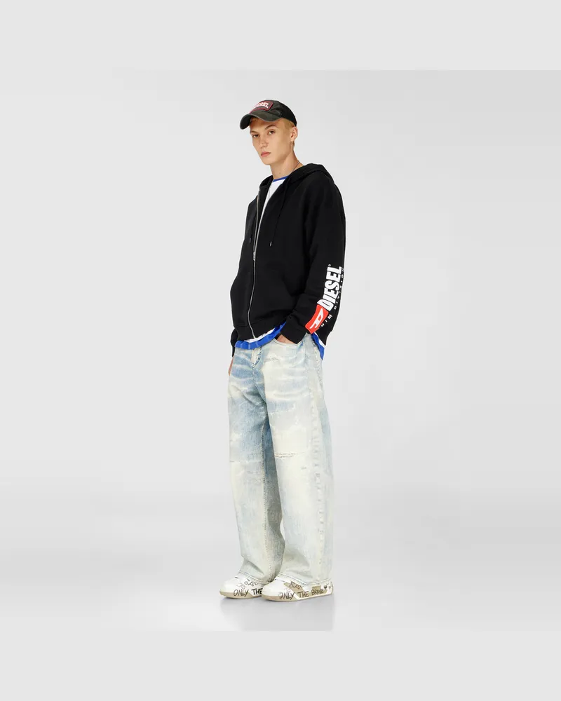 Diesel Hoodie mit Logo-Patch-Stickerei - Sweatshirts - Herren - Schwarz Schwarz