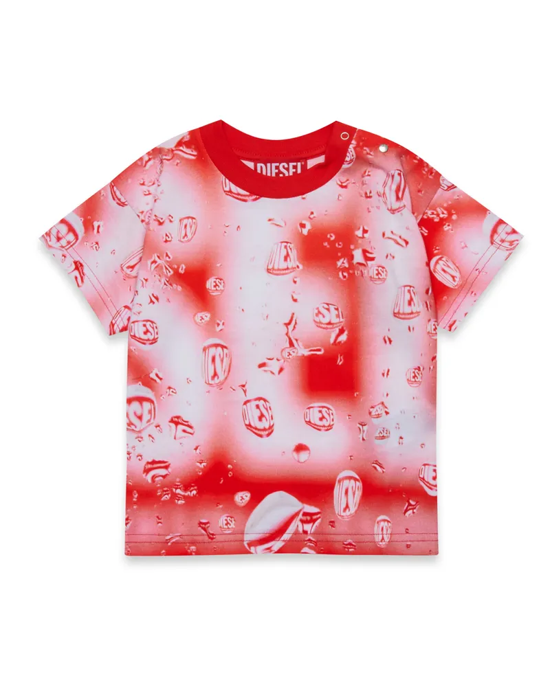 Diesel Baumwoll-T-Shirt mit Allover-Print - T-Shirts und Tops - Unisex - Rot Rot
