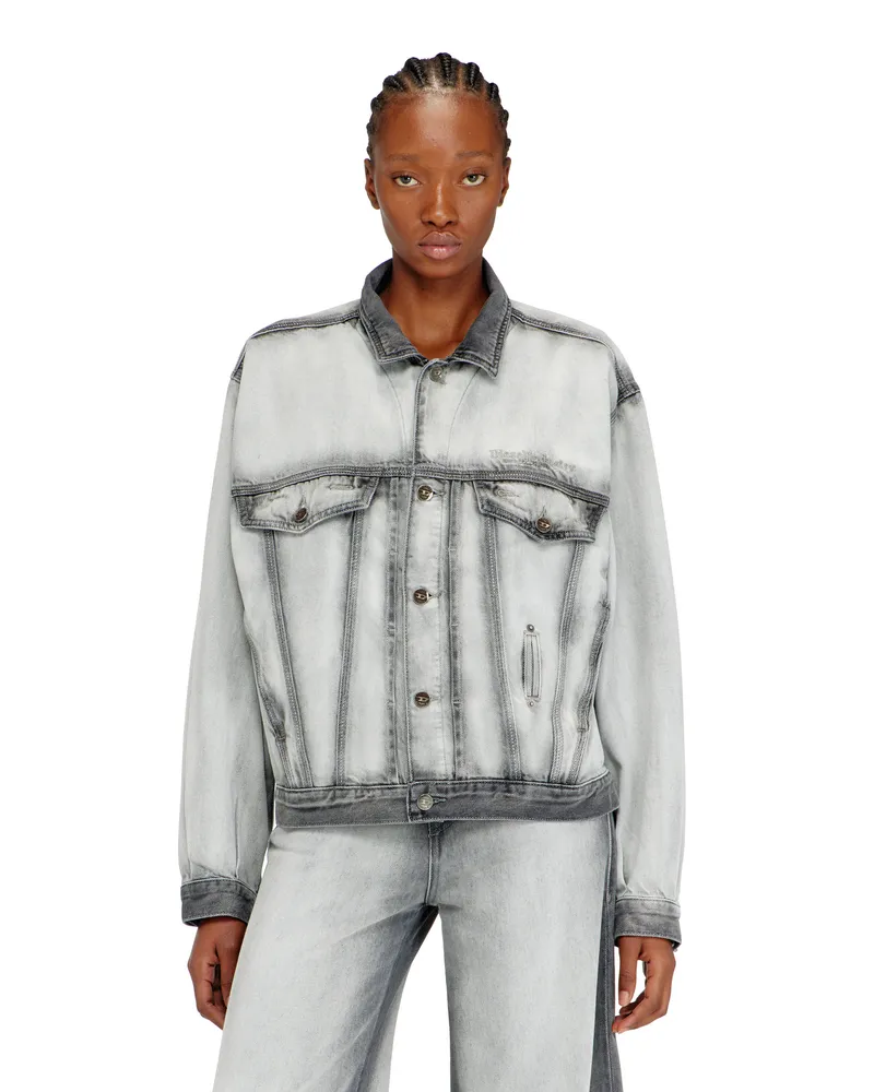 Diesel Trucker-Jacke aus Soft-Skeleton-Denim - Denim jacken - Unisex - Grau Grau