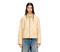 Coachjacke aus behandeltem Leder - Lederjacken - Damen - Beige