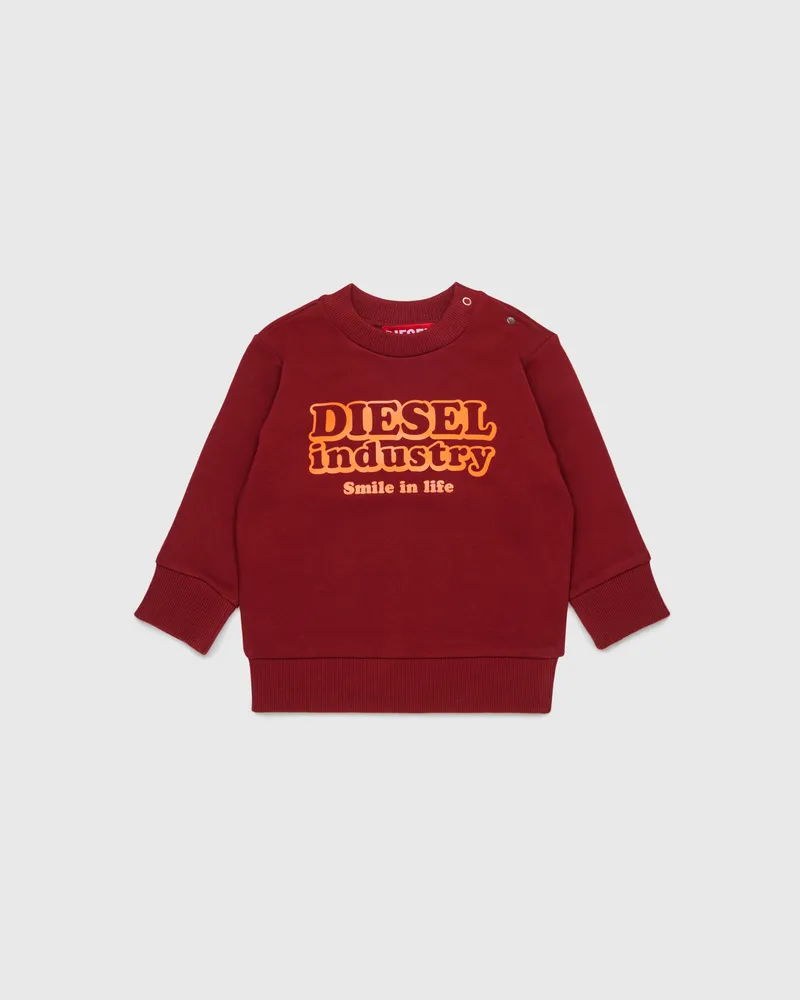 Diesel Baumwoll-Sweatshirt mit Diesel Industry Print - Sweatshirts - Herren - Rot Rot