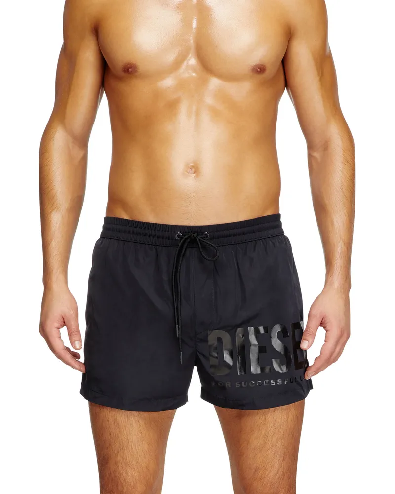 Diesel Mittellange Badeshorts mit Logo-Print - Badeshorts - Herren - Schwarz Schwarz