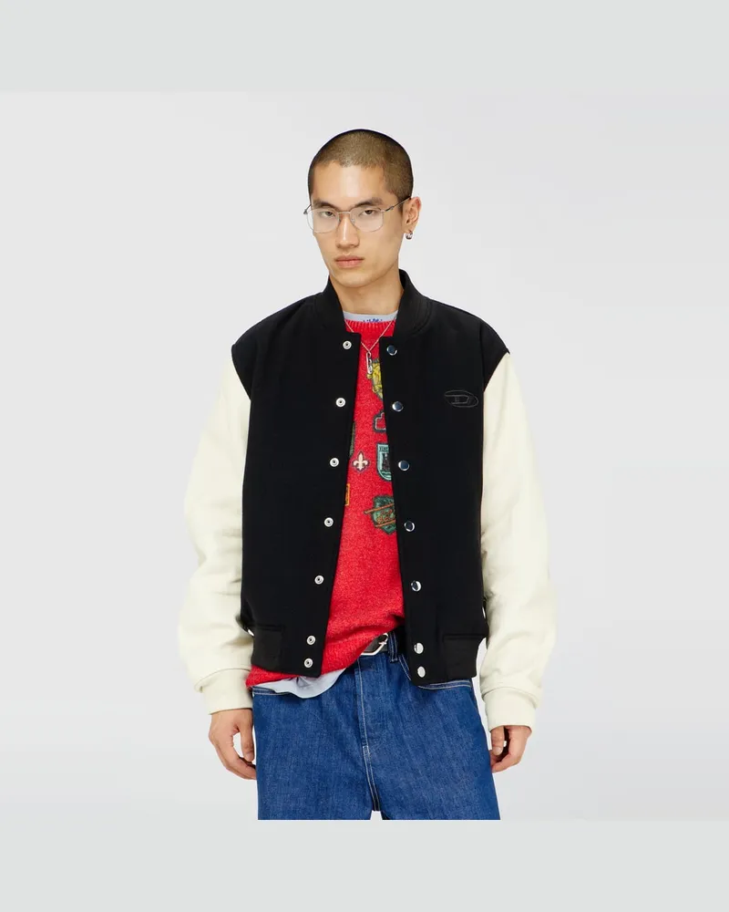 Diesel Bomberjacke aus Wollmischung und Leder - Lederjacken - Herren - Bunt Bunt