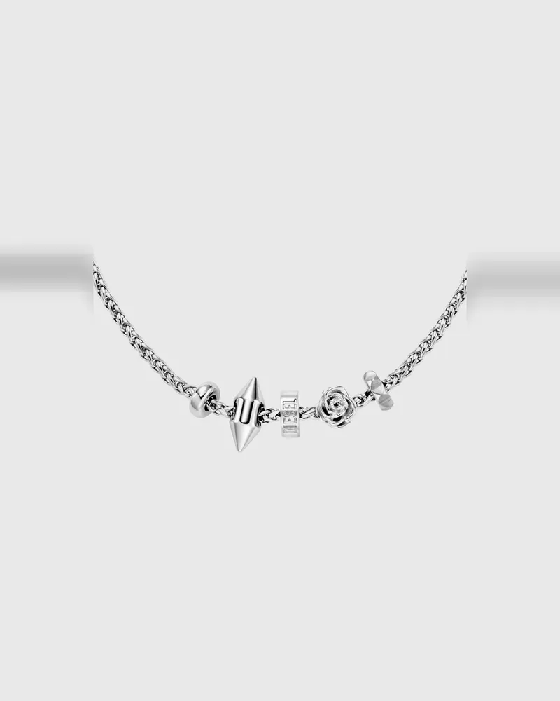 Diesel Halskette mit Anhänger aus Edelstahl - Halsketten - Unisex - Silber Silber
