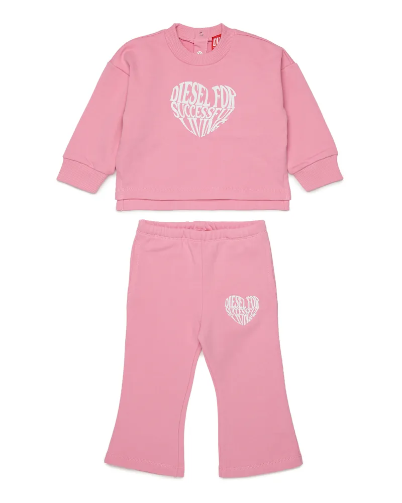 Diesel Sweat-Set mit Grafikdruck - Latzhosen - Damen - Rosa Rosa