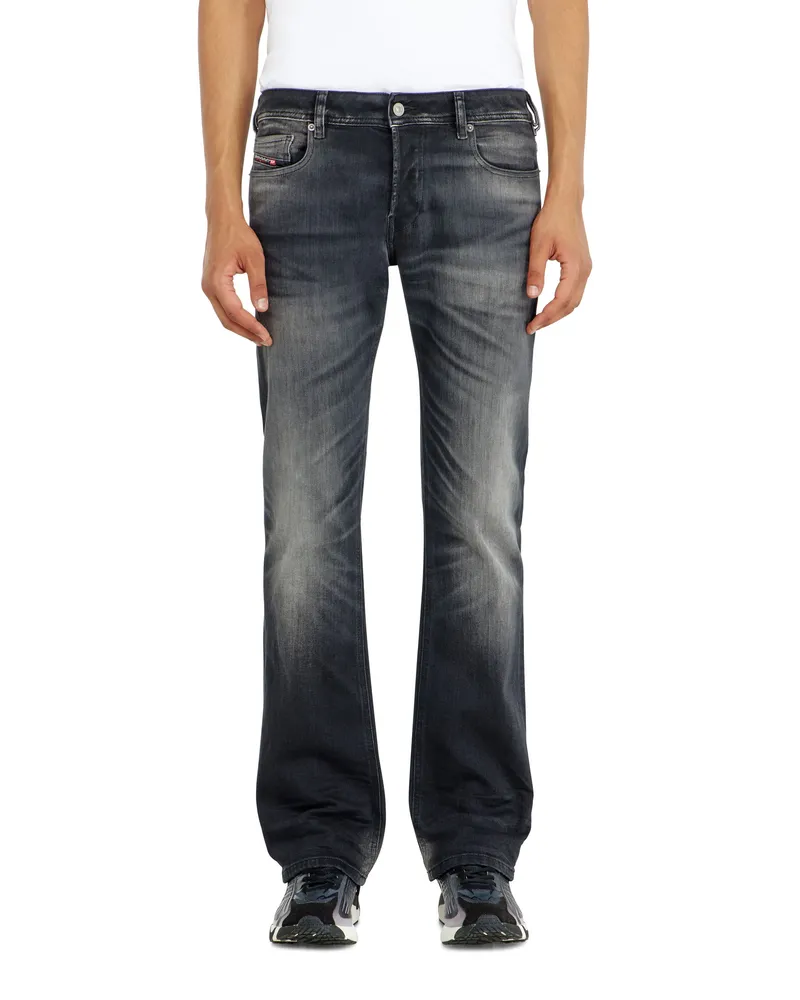 Diesel Bootcut Jeans Low Waist 2007 Zatiny, Schwarz/Dunkelgrau, Knopfverschluss Schwarz