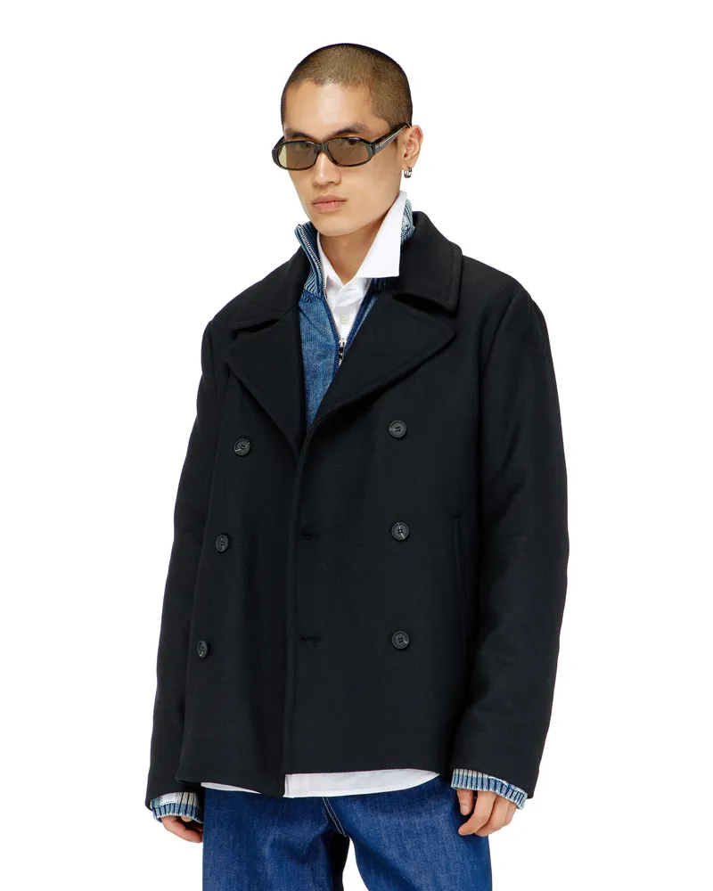 Diesel Cabanjacke aus gefilztem Wollgemisch - Winterjacken - Herren - Schwarz Schwarz