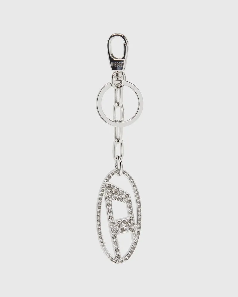Diesel Oval D-Schlüsselanhänger aus Metall mit Strass - Charms und Schlüsselanhänger - Damen - Silber Silber