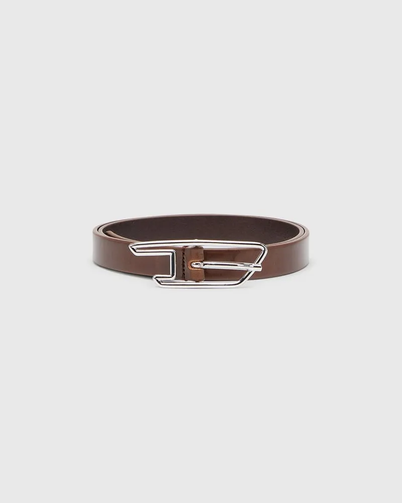 Diesel 2 cm Gürtel aus Pull-up-Leder mit D-Schließe - Gürtel - Damen - Braun Braun