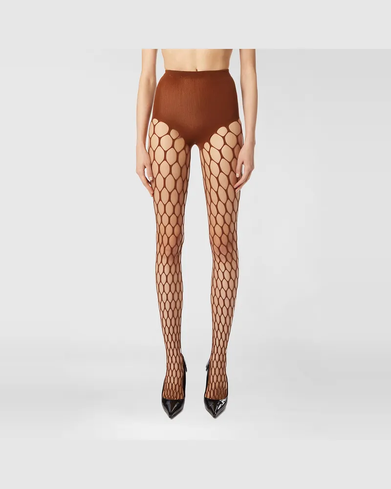 Diesel Dehnbare mesh-knit Strumpfhose - Kurze Hosen - Damen - Rot Rot