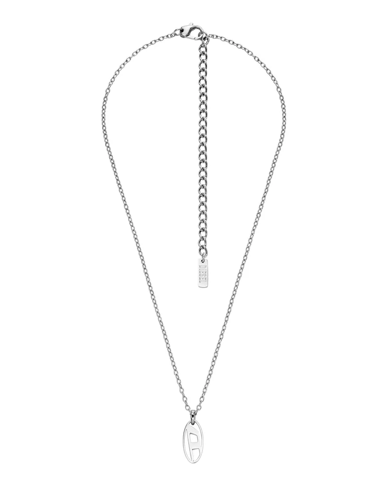 Diesel Anhänger-Halskette aus Edelstahl - Halsketten - Unisex - Silber Silber
