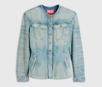 Kragenlose Jeansjacke - Denim jacken - Damen - Blau