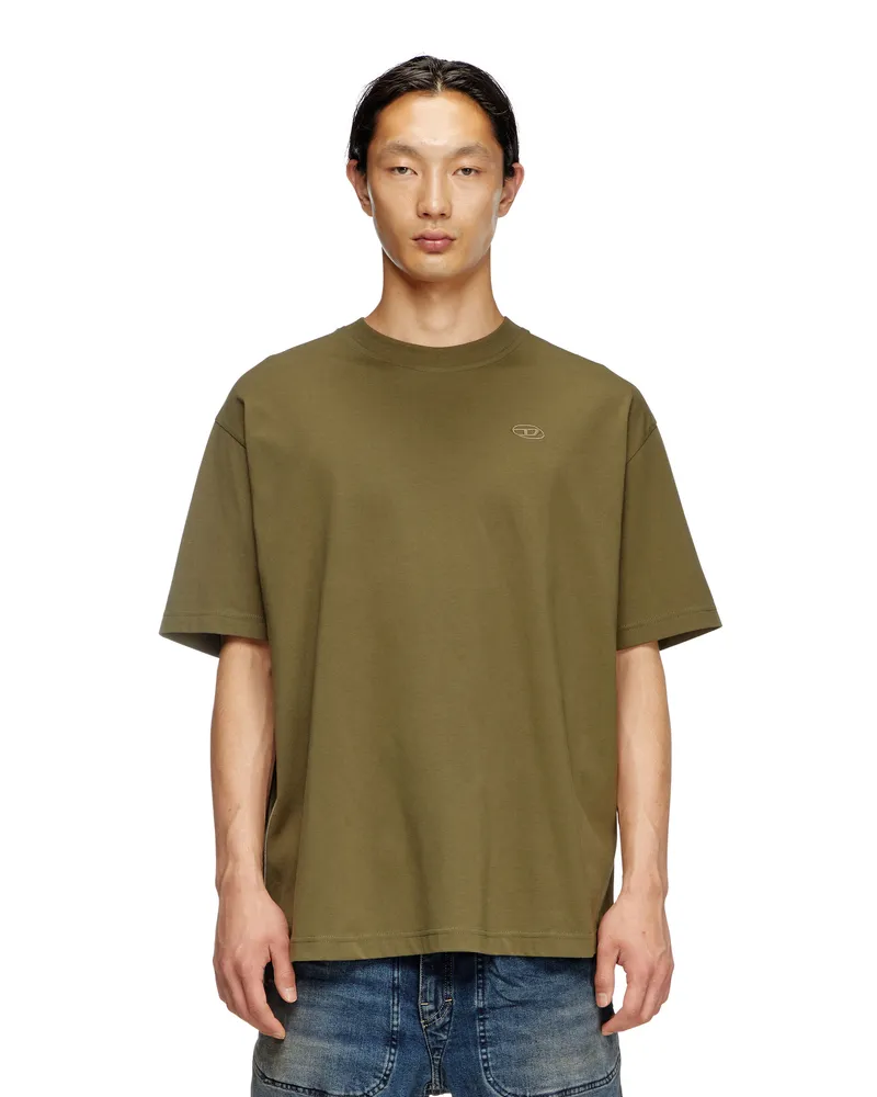 Diesel T-Shirt mit großer Oval D-Stickerei - T-Shirts - Herren - Grün Grün