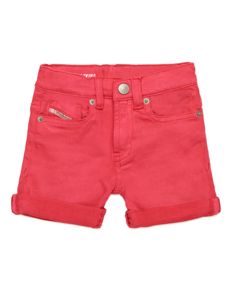 Diesel Farbige Shorts aus JoggJeans mit Umschlag - Kurze Hosen - Unisex - Rosa Rosa