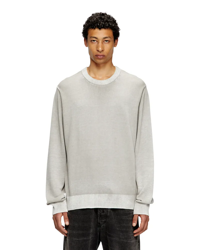 Diesel Pullover aus Baumwolle mit Innen-Print - Strickwaren - Herren - Grau Grau