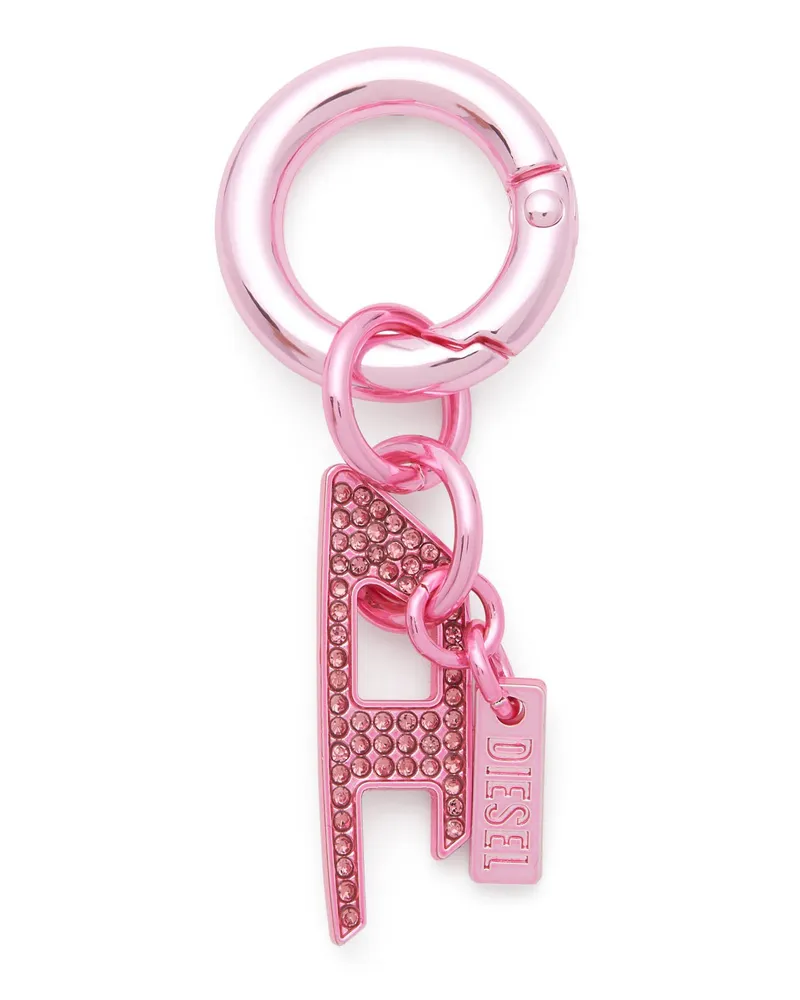 Diesel Metallschlüsselanhänger mit D-Anhänger aus Strass - Charms und Schlüsselanhänger - Unisex - Rosa Rosa