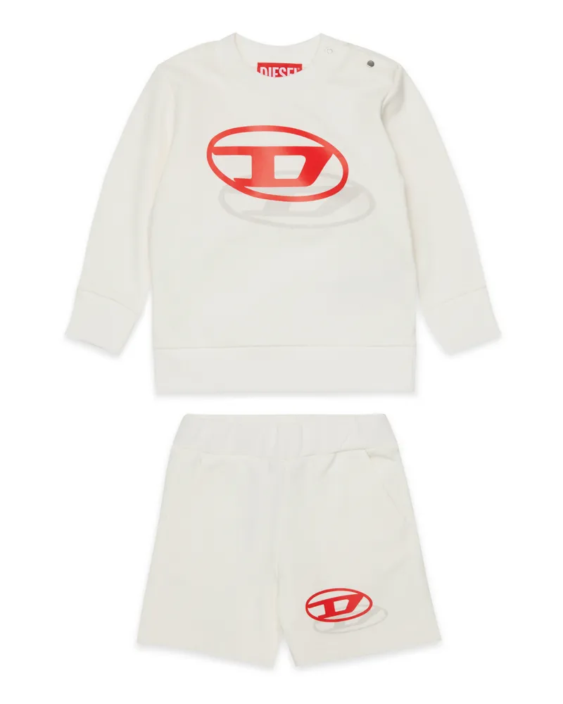 Diesel Sweat-Set mit Schatten-Logo-Print - Latzhosen - Herren - Weiss Weiss