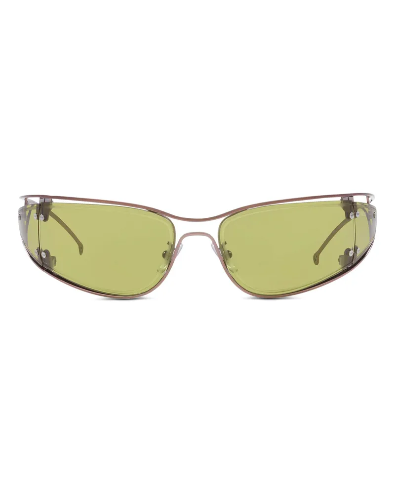 Diesel Sonnenbrille in Wraparound-Konstruktion - Sonnenbrille - Unisex - Grün Grün