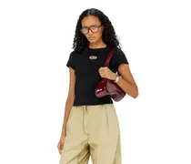 T-Shirt in schmalem Fit mit Cut-out-Oval D - T-Shirts - Damen - Schwarz