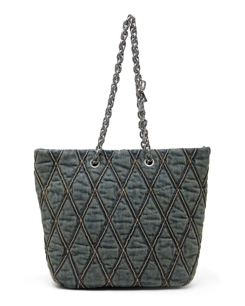 Diesel Charm-D-Tote-Tasche aus gestepptem Denim - Shoppers - Damen - Blau Blau