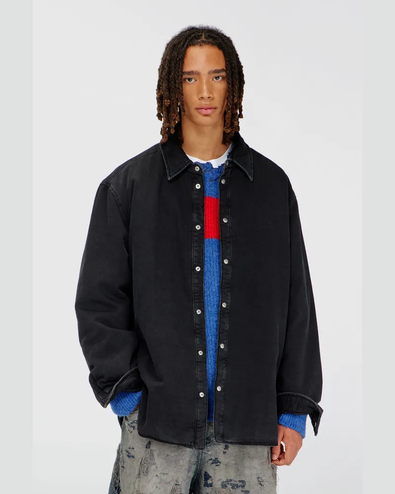 Diesel Gefütterte denim overshirt - Denim jacken - Herren - Schwarz Schwarz