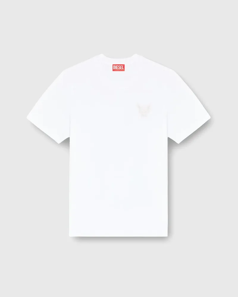 Diesel Baumwoll-T-Shirt mit Logo-Motiv auf der Brust - T-Shirts - Herren - Weiss Weiss
