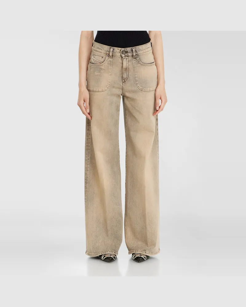 Diesel Flare Jeans Regular Waist 1978 D-Akemi,, Reißverschluss Beige