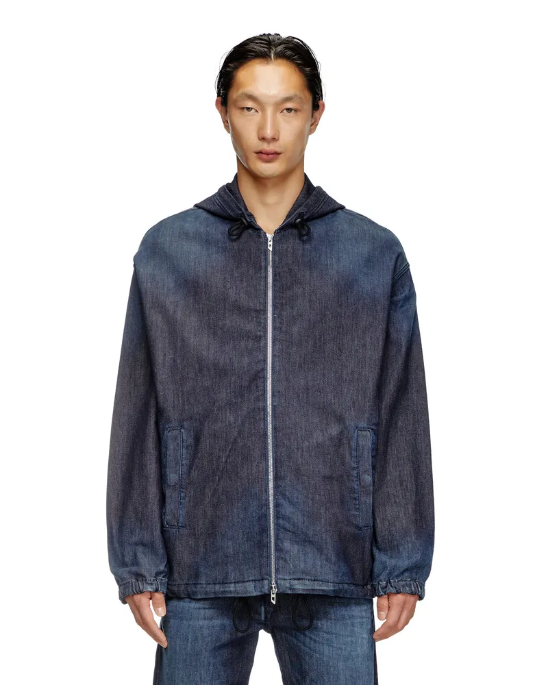 Diesel Jacke aus JoggJeans mit Kapuze - Denim jacken - Herren - Blau Blau