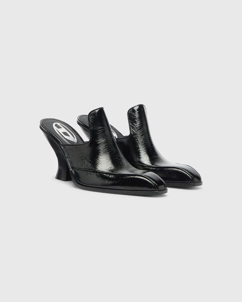 Diesel D-Luffy - Mules im Lackleder im Western-Stil - Mokassins und Mules - Damen - Schwarz Schwarz