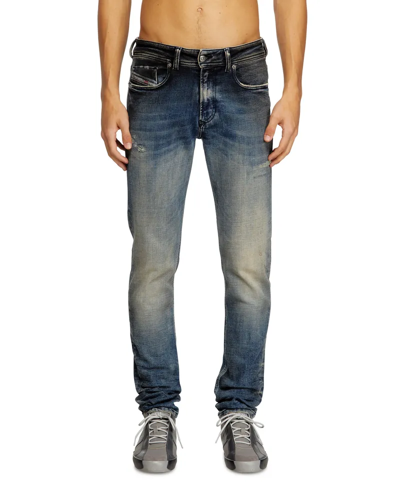 Diesel Skinny Jeans Low Waist 1979 Sleenker, Mittelblau, Reißverschluss Blau