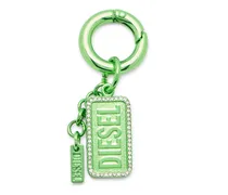 Metall-Schlüsselanhänger mit Diesel-Logo und Strasssteinen - Charms und Schlüsselanhänger - Unisex - Grün