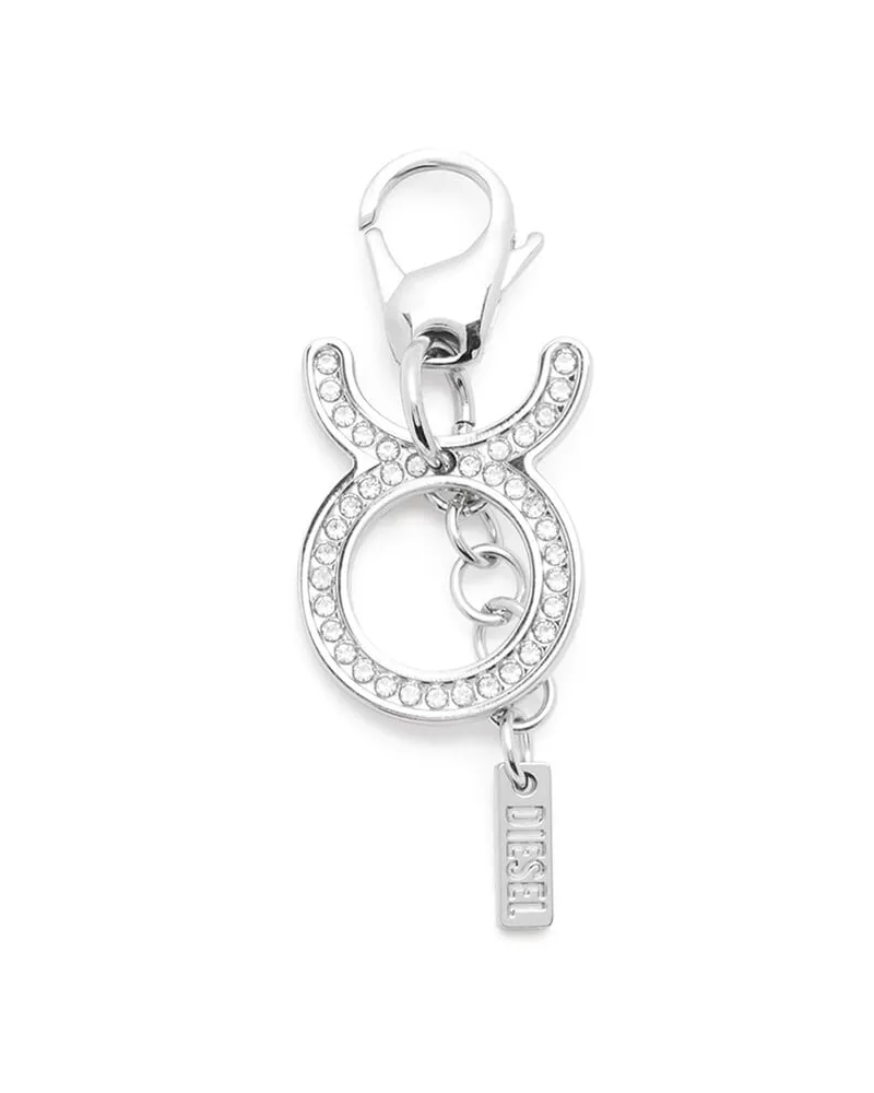 Diesel Metallischer Stier-Anhänger mit Strasssteinen - Charms und Schlüsselanhänger - Unisex - Silber Silber