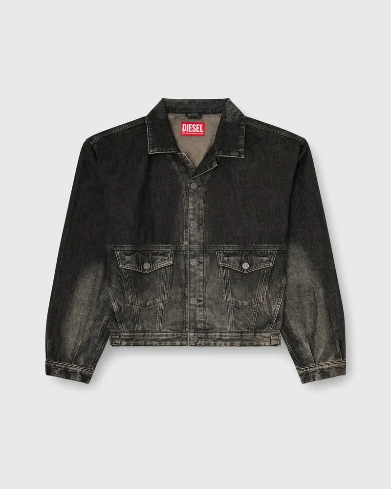 Diesel Trucker-Jacke aus Denim mit Dirty-Effekt - Denim jacken - Herren - Schwarz Schwarz