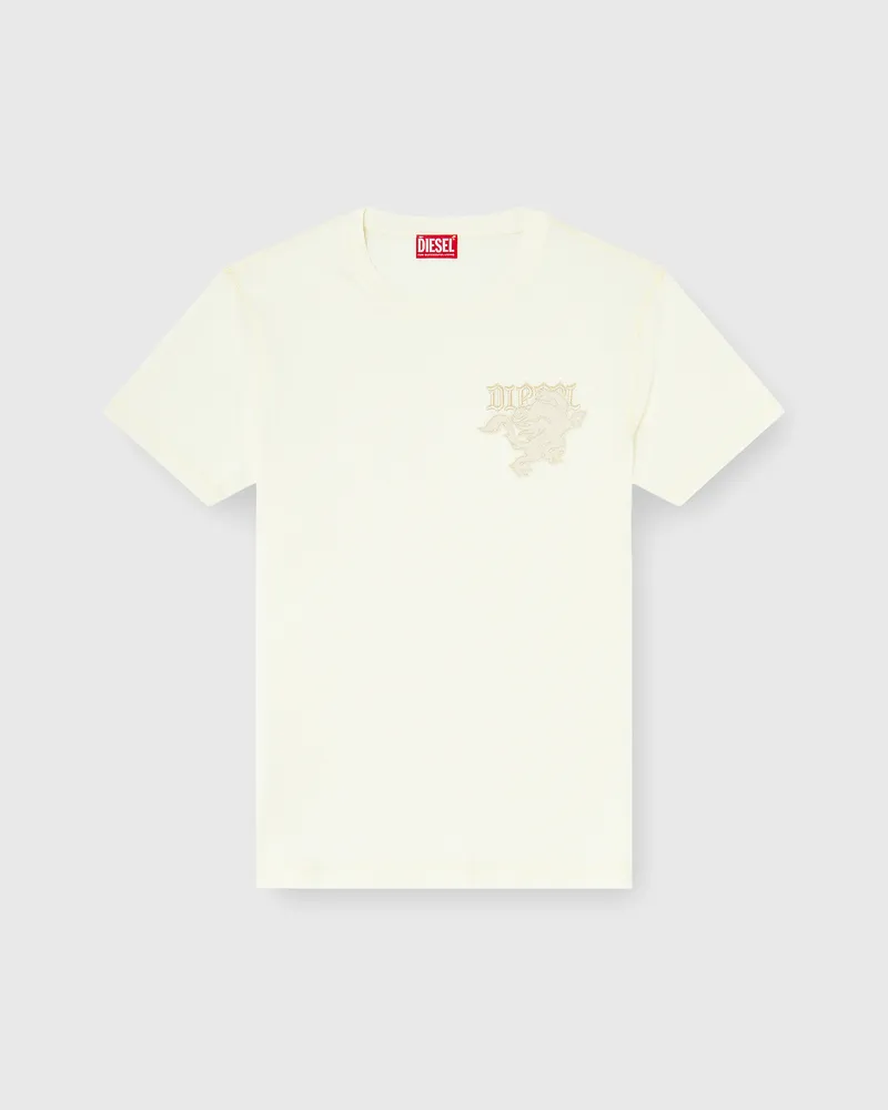 Diesel Reguläres T-Shirt mit besticktem Aufnäher - T-Shirts - Herren - Weiss Weiss