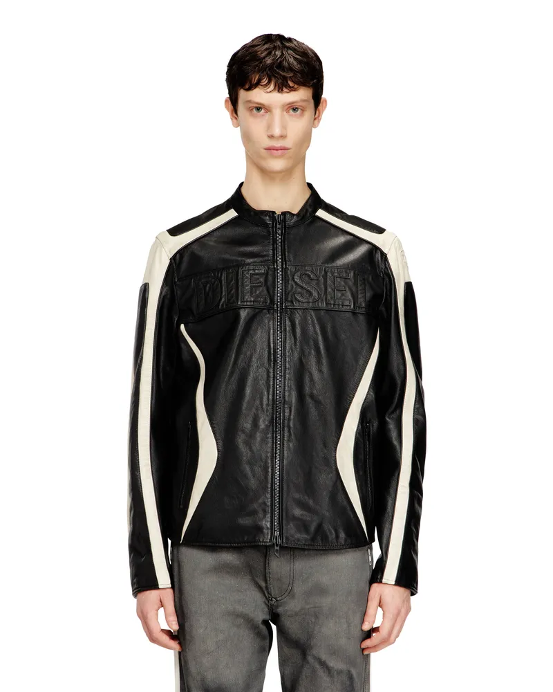 Diesel Colourblock-Leder-Bikerjacke - Lederjacken - Herren - Bunt Bunt
