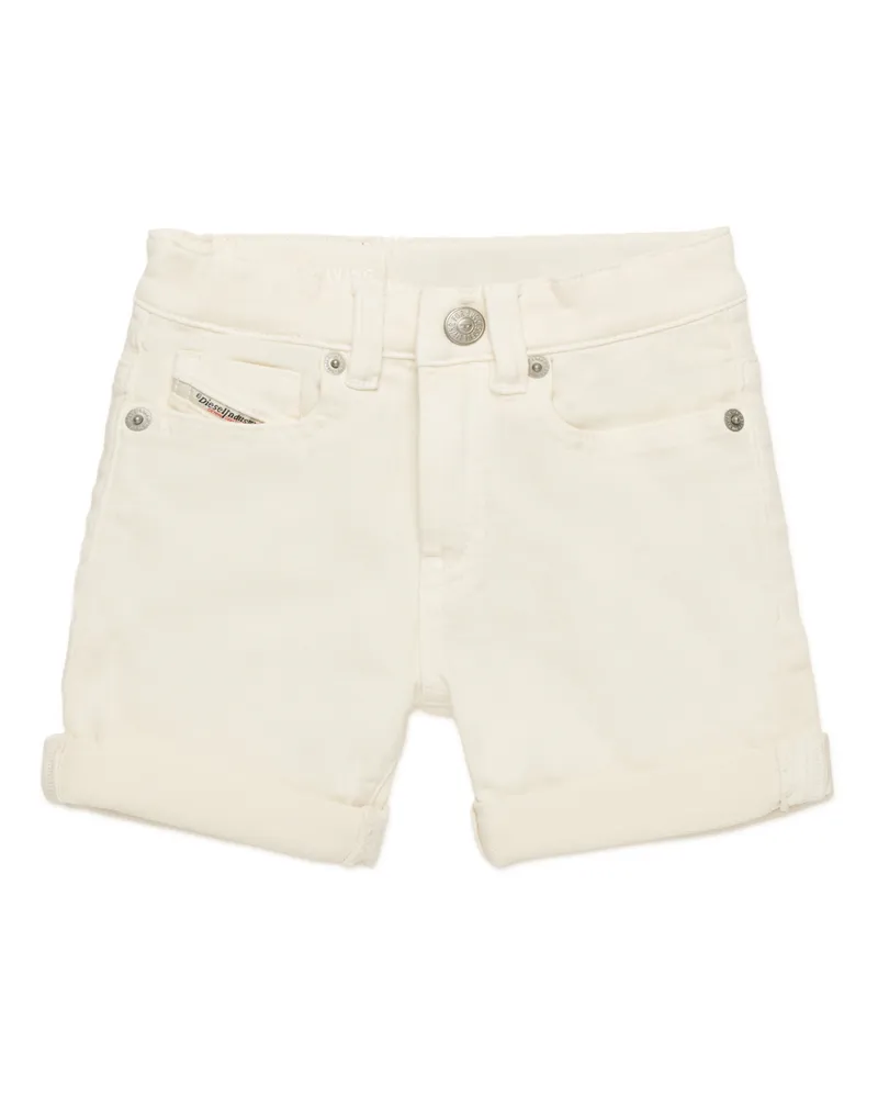 Diesel Farbige Shorts aus JoggJeans mit Umschlag - Kurze Hosen - Unisex - Weiss Weiss