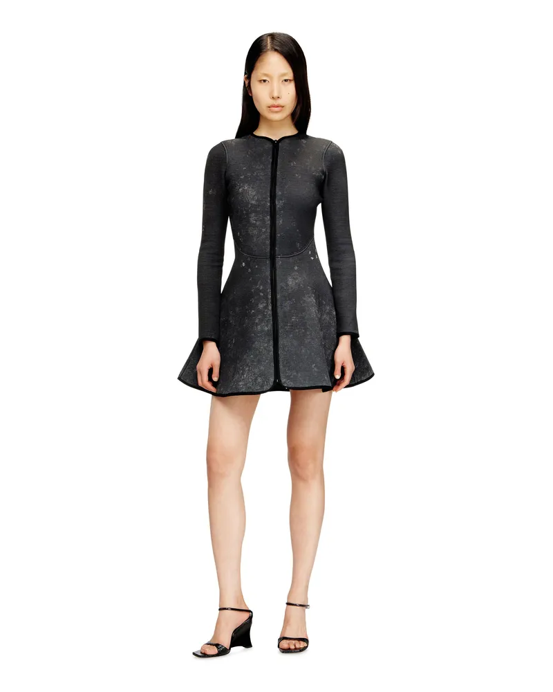 Diesel Kurzes Kleid aus marmoriertem Scuba - Kleider - Damen - Grau Grau