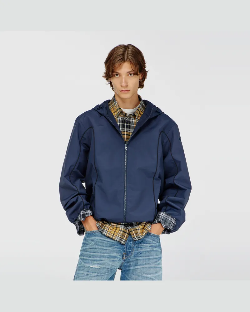 Diesel Windbreaker mit Kontrastpaspeln - Jacken - Herren - Blau Blau
